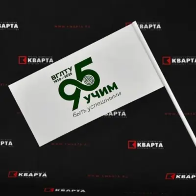 Бумажные флажки на палочке с логотипом для "ВГЛТУ"
